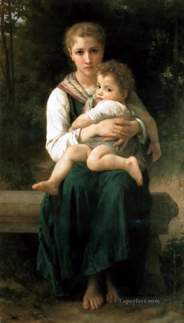 Brother and Sister Realism William Adolphe Bouguereau Oil Paintings